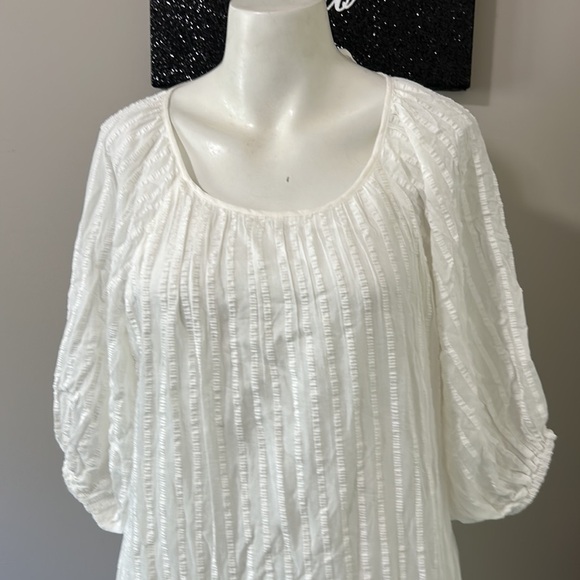 MODERN CITIZEN White Short Sleeve Open Back Dress Cottage Core Dress Sz S NEW - Picture 3 of 10